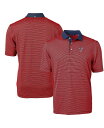 【送料無料】 カッターアンドバック メンズ ポロシャツ トップス Men's Red Texas Rangers Americana Logo Virtue Eco Pique Stripe Polo Red Navy(4)