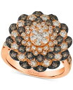 【送料無料】 ル ヴァン レディース リング アクセサリー Chocolate Diamond & Nude Diamond Flower Cluster St...