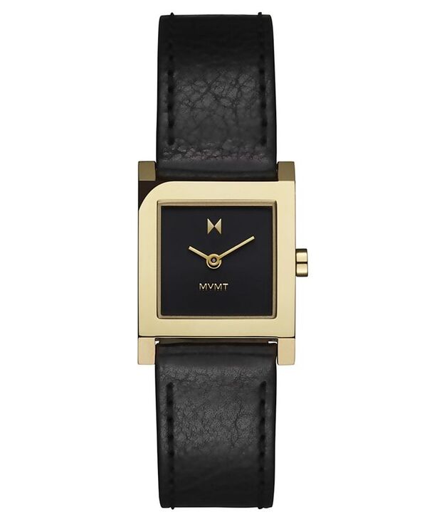 【送料無料】 エムブイエムティー レディース 腕時計 アクセサリー Women's Marquee Square Black Leather Strap Watch 22mm Black