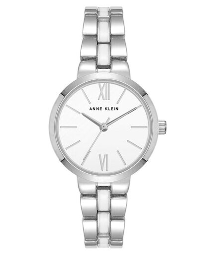 【送料無料】 アンクライン レディース 腕時計 アクセサリー Women's Quartz Modern White Enamel and Silver-Tone Metal Alloy Watch 30mm White Silver-Tone 【送料無料】 アンクライン レディース 腕時計 アクセサリー Women's Quartz Modern White Enamel and Silver-Tone Metal Alloy Watch 30mm White Silver-Tone