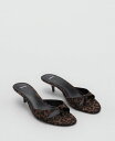 【送料無料】 マンゴ レディース サンダル シューズ Women's Leopard Print Kitten Heel Sandals Brown