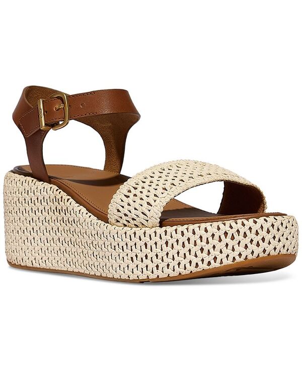 フィットフロップ レディース シューズ サンダル プラットフォーム FitFlop Women's Platform Woven Wedge Sandals Deep Tan Ivory アイボリー