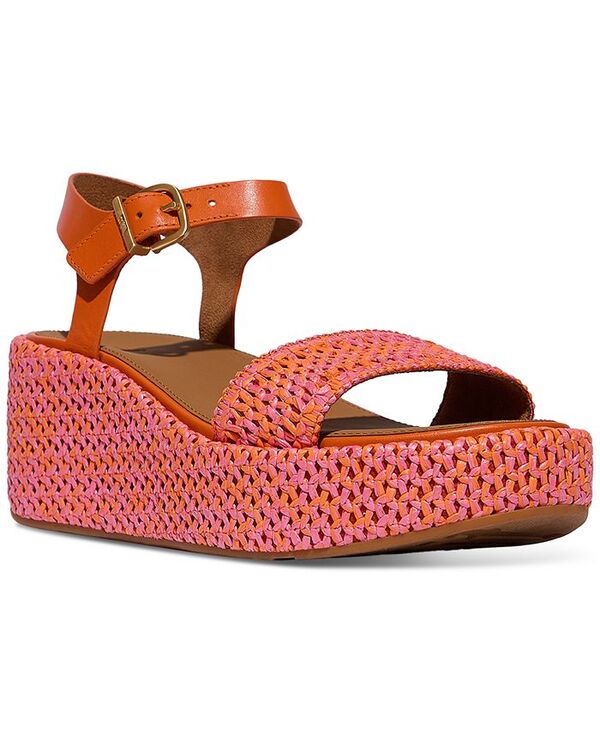 フィットフロップ レディース シューズ サンダル プラットフォーム FitFlop Women's Platform Woven Wedge Sandals Satsuma Pink Perfect Mix ピンク