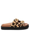【送料無料】 キシタイ レディース サンダル シューズ Carmela Leather Women's Fashion Footbed Sandals By XTI Leopard(4)
