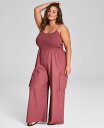 【送料無料】 アンドノウディス レディース ジャンプスーツ トップス Trendy Plus Size Smocked Jumpsuit Sienna Dune