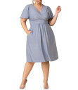 【送料無料】 キヨナ レディース ワンピース トップス Plus Size Crystal Cove Cocktail Dress with Pockets Celestial sparkle