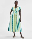 【送料無料】 アイ.エヌ.シー インターナショナル コンセプト レディース ワンピース トップス Women's Striped Double V-Neck C...