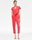 【送料無料】 アイ.エヌ.シー インターナショナル コンセプト レディース ジャンプスーツ トップス Women's Belted Cap-Sleeve Jum...