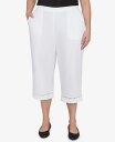 【送料無料】 アルフレッド ダナー レディース カジュアルパンツ ボトムス Plus Size Lace Dotted Trim Capri Pants White