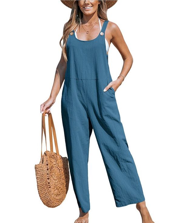 【送料無料】 カップシー レディース ジャンプスーツ トップス Women's Raven Tapered Pinafore Jumpsuit Medium blue