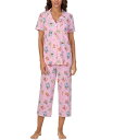 【送料無料】 クドルドッズ レディース ナイトウェア アンダーウェア Women's Printed Collared Cropped Pajama Set B...