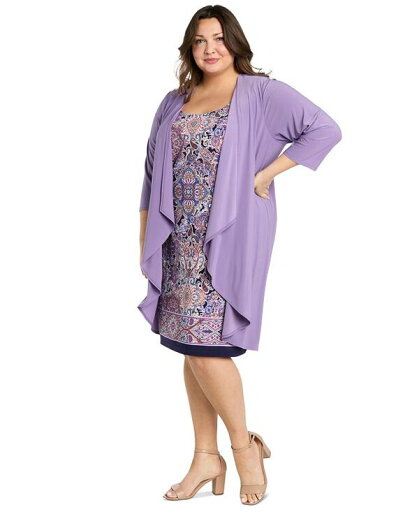 【送料無料】 アールアンドエムリチャーズ レディース ワンピース トップス Plus Size Scoop-Neck Dress & Jacket Lavender 【送料無料】 アールアンドエムリチャーズ レディース ワンピース トップス Plus Size Scoop-Neck Dress & Jacket Lavender