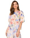 【送料無料】 ヴィンスカムート レディース シャツ トップス Women's Floral-Print Puff-Sleeve Top Ultra White