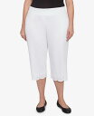 【送料無料】 アルフレッド ダナー レディース カジュアルパンツ ボトムス Plus Size Crystal Springs Eyelet Cuff Capri Pants White