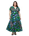 【送料無料】 24セブンコンフォート レディース ワンピース トップス Plus Size V-Neck Empire Waist Cap Sleeve Max...