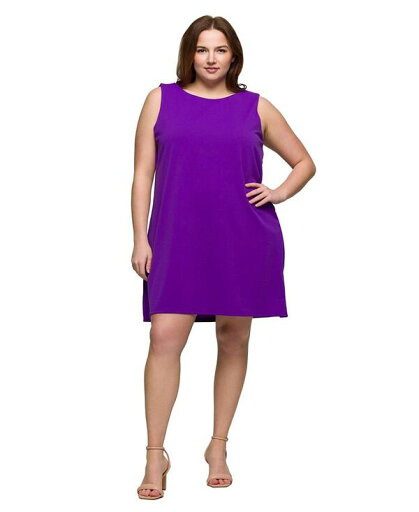 【送料無料】 24セブンコンフォート レディース ワンピース トップス Plus Size Sleeveless Mini Shift Dress Purple 【送料無料】 24セブンコンフォート レディース ワンピース トップス Plus Size Sleeveless Mini Shift Dress Purple