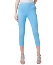 【送料無料】 ヒュー レディース レギンス ボトムス Women's Mid-Rise Pull-On Denim Capri Leggings Blue