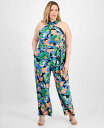 【送料無料】 タハリ レディース ジャンプスーツ トップス Plus Size Twist Halter-Neck Jersey Jumpsuit Black/...