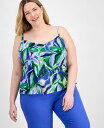 【送料無料】 タハリエーエスエル レディース シャツ トップス Plus Size Printed Camisole Pacific Blue Floral