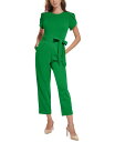【送料無料】 カルバンクライン レディース ジャンプスーツ トップス Women's Belted Tulip-Sleeve Jumpsuit Fern