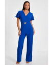 【送料無料】 クイズ レディース ジャンプスーツ トップス Women's Scuba Crepe Wrap Front Palazzo Jumpsuit Bl...