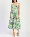 【送料無料】 エン セゾン レディース ワンピース トップス Women's Molly Corset-Bodice Flared Dress Green Vi...