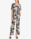 【送料無料】 ニューヨークコレクション レディース ジャンプスーツ トップス Floral-Print Tie-Front Jumpsuit Black Flo...