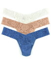 【送料無料】 ハンキーパンキー レディース パンツ アンダーウェア Women's Daily Lace Low Rise 3 Pack Thong Under...