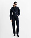 【送料無料】 マンゴ レディース ジャンプスーツ トップス Women's Denim Belted Jumpsuit Open Blue