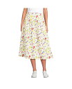 【送料無料】 ランズエンド レディース スカート ボトムス Women's Poplin Drop Waist Midi Skirt - Set Bottom White multi garden floral