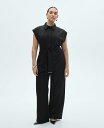 【送料無料】 マンゴ レディース ジャンプスーツ トップス Women's Straight-Fit Belt Jumpsuit Black