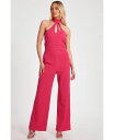 【送料無料】 クイズ レディース ジャンプスーツ トップス Women's Scuba Crepe Halterneck Jumpsuit Magenta