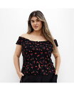 【送料無料】 シティーシック レディース シャツ トップス Plus Size Bella Top Blk cherry(4)