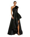 【送料無料】 マックダガル レディース ワンピース トップス Women's Satin One Shoulder Bow Gown Black