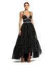 【送料無料】 マックダガル レディース ワンピース トップス Women's Pearl Beaded High Low Gown Black ivory