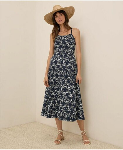 【送料無料】 パクト レディース ワンピース トップス Women's Organic Cotton Fit & Flare Midi Dress - Shorty Bouquet blooms midnight blue 【送料無料】 パクト レディース ワンピース トップス Women's Organic Cotton Fit & Flare Midi Dress - Shorty Bouquet blooms midnight blue