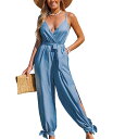 【送料無料】 カップシー レディース ジャンプスーツ トップス Women's Modern Ties Blue Jumpsuit Light/pastel b...