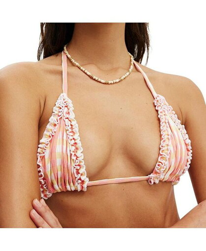 【送料無料】 コットンオン レディース トップのみ 水着 Women's Slider Triangle Bikini Top Shell pink gingham ruffle 【送料無料】 コットンオン レディース トップのみ 水着 Women's Slider Triangle Bikini Top Shell pink gingham ruffle