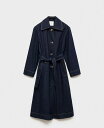 【送料無料】 マンゴ レディース ジャケット・ブルゾン アウター Women's Long Rinse-Wash Denim Trench Coat Open Blue