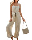 【送料無料】 カップシー レディース ジャンプスーツ トップス Women's Crisp Canvas Beige Jumpsuit Beige/khaki