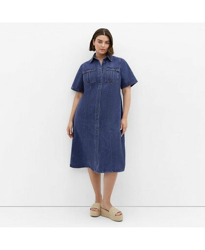 【送料無料】 シティーシック レディース ワンピース トップス Plus Size Jade Denim Dress Mid denim 【送料無料】 シティーシック レディース ワンピース トップス Plus Size Jade Denim Dress Mid denim