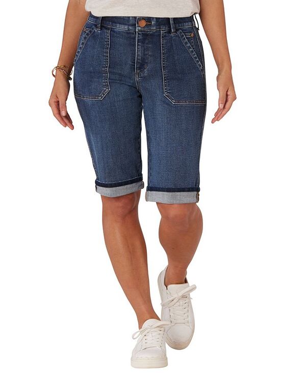 【送料無料】 デモクラシー レディース ハーフパンツ・ショーツ ボトムス Women's Absolution High Rise Reprieve Bermuda Shorts Indigo