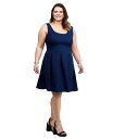 【送料無料】 24セブンコンフォート レディース ワンピース トップス Plus Size Sleeveless Dress with Pockets Navy