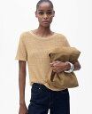 【送料無料】 マンゴ レディース ニット・セーター アウター Women's Short Sleeve Thick Knit Sweater Medium Brown