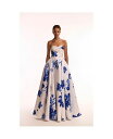 【送料無料】 ミルカ レディース ワンピース トップス Women's Wonderful white A-line maxi dress with blue ...