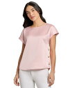 【送料無料】 ジョーンズニューヨーク レディース シャツ トップス Women's Side-Button Short-Sleeve Top Petal Pink(4)