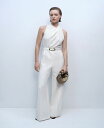 【送料無料】 マンゴ レディース ジャンプスーツ トップス Women's Belt Long Jumpsuit Ecru