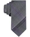 【送料無料】 カルバンクライン メンズ ネクタイ アクセサリー Men's Lake Plaid Tie Charcoal Purple