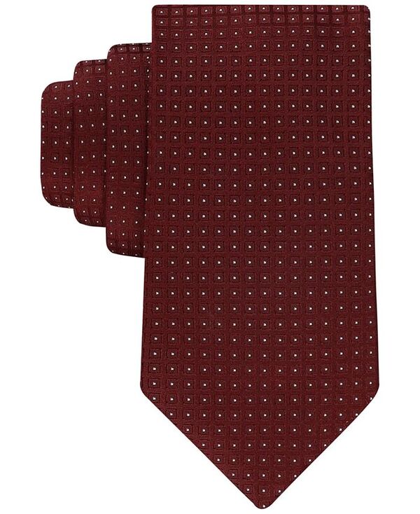 【送料無料】 カルバンクライン メンズ ネクタイ アクセサリー Men's Zoe Dot-Pattern Tie Burgundy