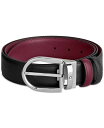 【送料無料】 モンブラン メンズ ベルト アクセサリー Horseshoe Buckle Reversible Leather Belt Black /Cass...